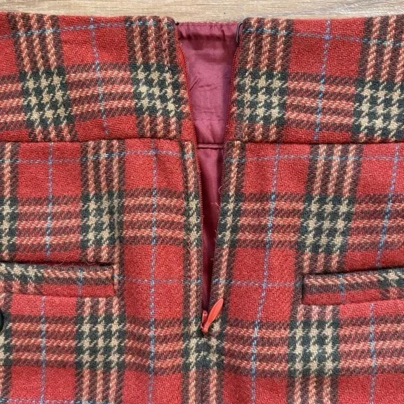 GAP Burnt Orange Plaid Mini Skirt - Picture 3 of 4